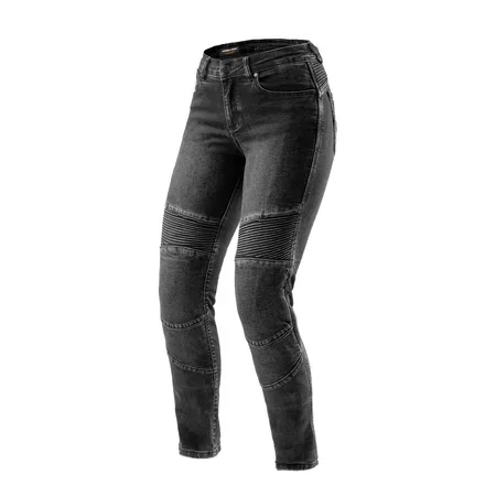 Jeansy motocyklowe damskie REBELHORN AGNESS 2 MONOLAYER WASHED BLACK czarny