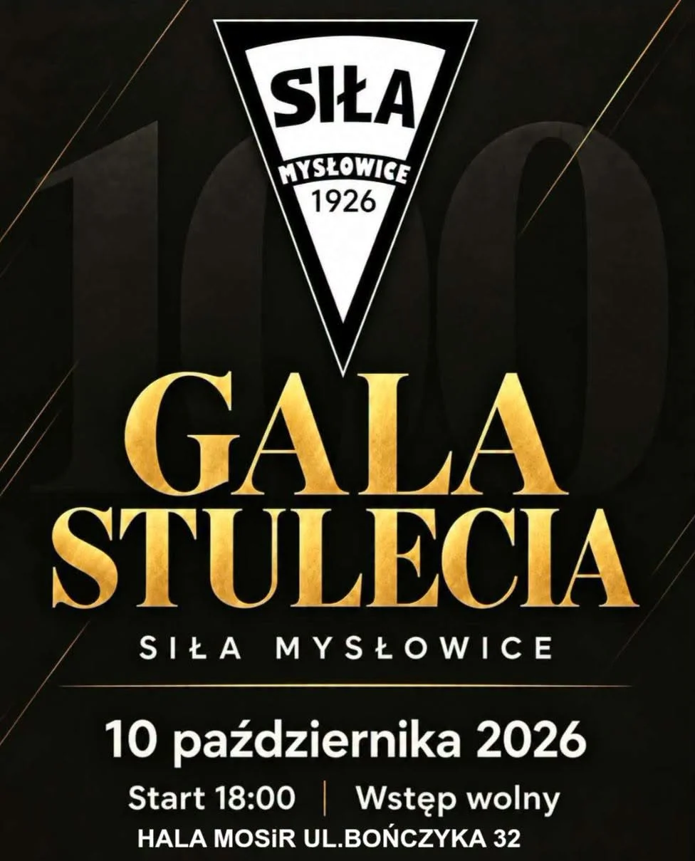 Grafika promocyjna wydarzenia Gala Stulecia – Siła Mysłowice