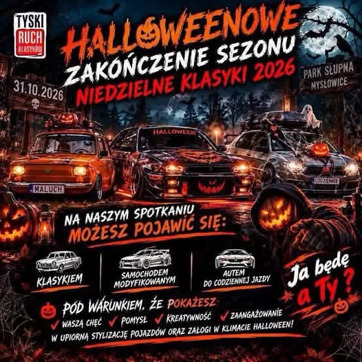 Grafika promocyjna wydarzenia Halloweenowe Zakończenie Sezonu – Niedzielne Klasyki