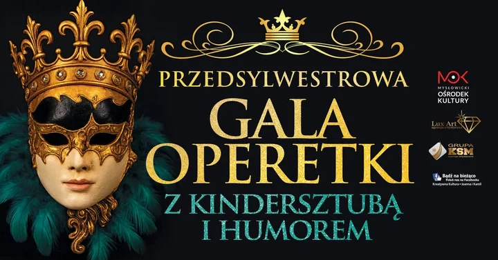 Grafika promocyjna wydarzenia PRZEDSylwestrowa GALA OPERETKI z kindersztubą i humorem — PRZEDSYLWESTROWA GALA OPERETKI Z KINDERSZTUBĄ I HUMOREM