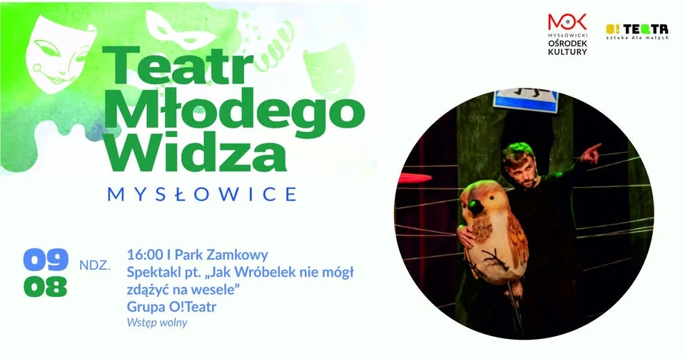 Grafika promocyjna wydarzenia Teatr Młodego Widza: Jak Wróbelek nie mógł zdążyć na wesele – rodzinny spektakl