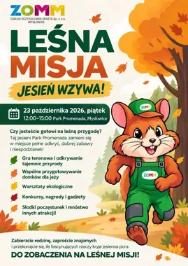 Grafika promocyjna wydarzenia Leśna misja – jesień wzywa!