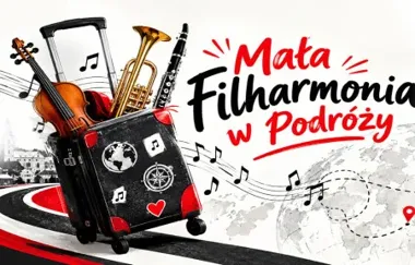 Grafika promocyjna wydarzenia Mała Filharmonia w Podróży – Muzyczna podróż dookoła świata!