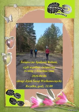 Grafika promocyjna wydarzenia Świąteczne Spalanie Kalorii z Truchtaczami w Mysłowicach