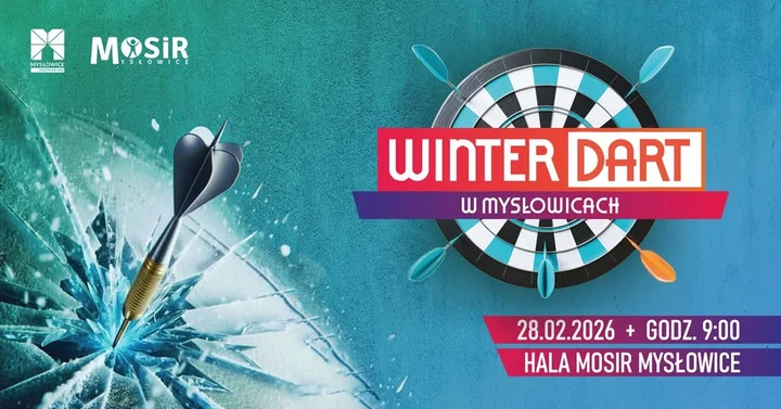 Grafika promocyjna wydarzenia Winter Dart — turniej darta w Mysłowicach (28 lutego 2026)