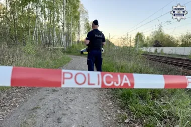 Paczka owinięta taśmą zatrzymała pociągi przy lesie w Mysłowicach